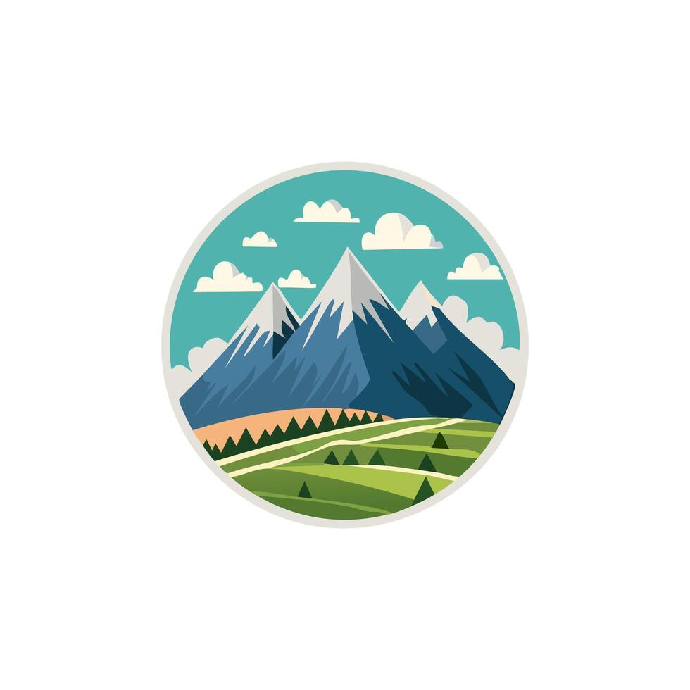 Mountain Range Emblem vector