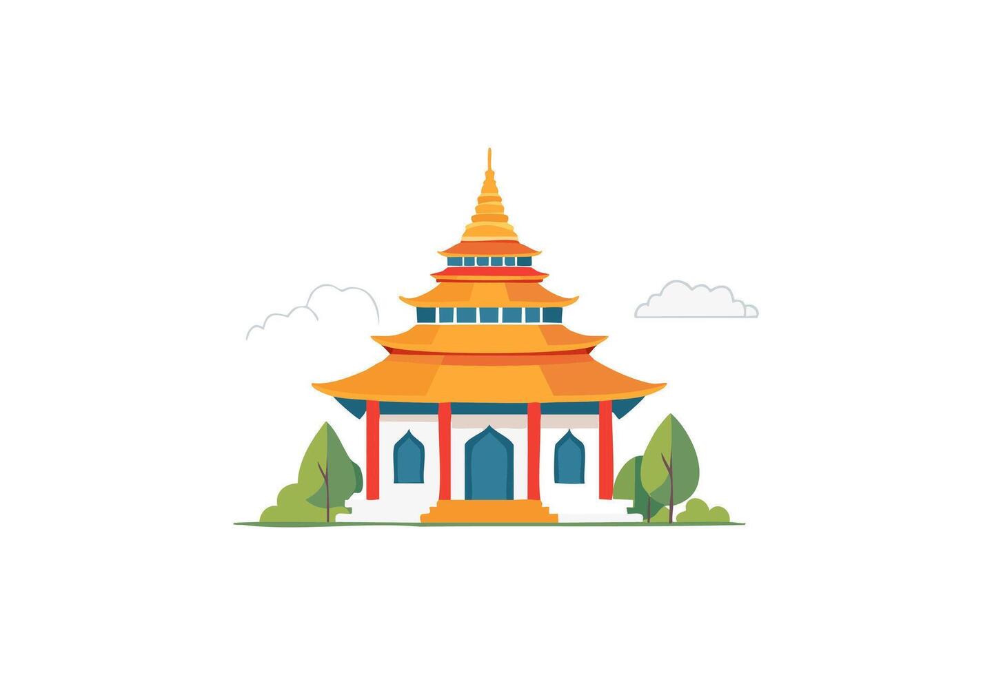 Temple Decorations Illustration vector