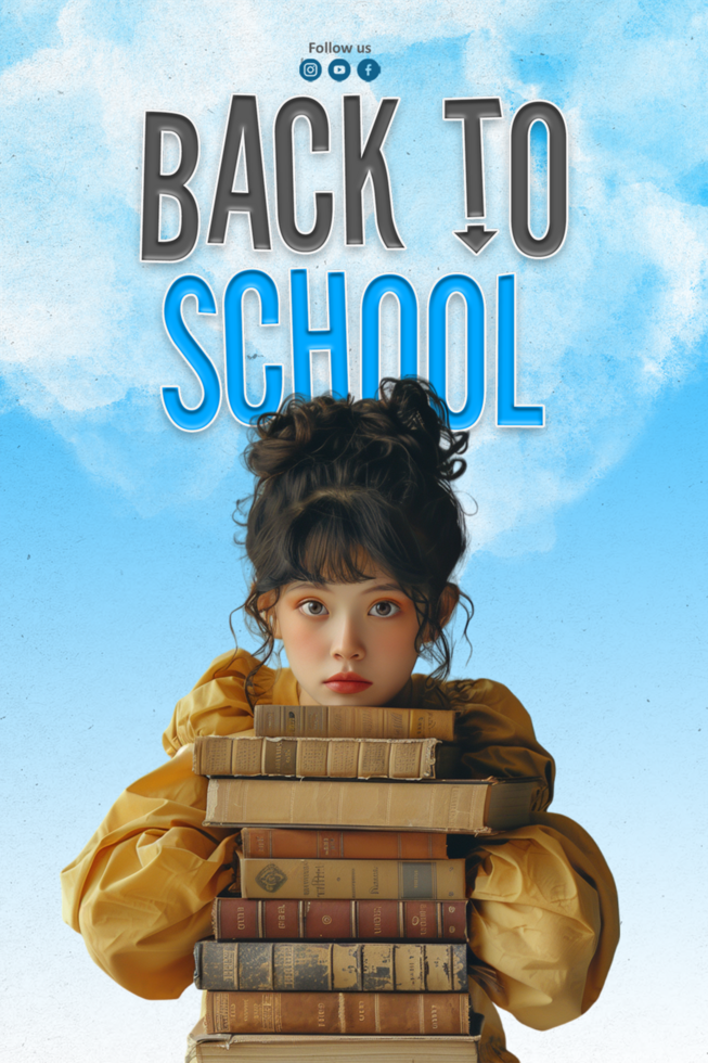 Flat School Admission Template Design psd