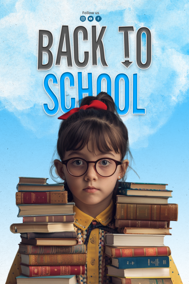 Back to school ads story template design psd