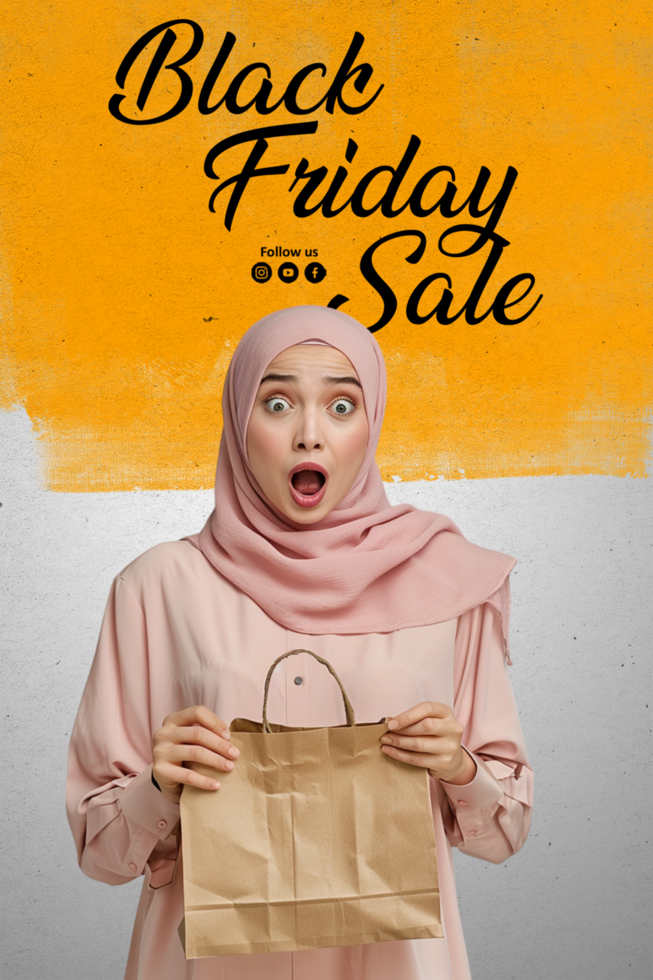 Black Friday promotional trendy placard with advertising text Creative typography on art pattern print Fashion flyer eps design template psd