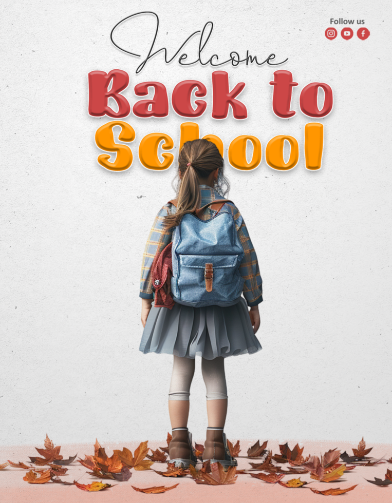 Back to school creative design background colorful and fun psd