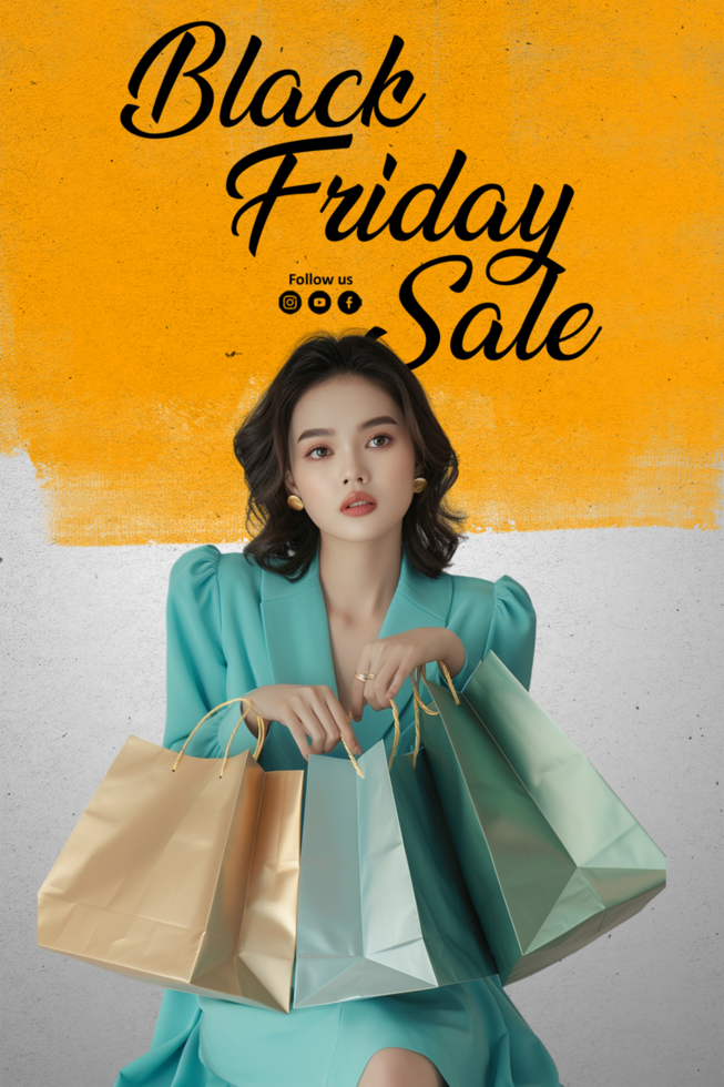 Final sale and discount poster Shopping mall advertising banner Black Friday promotional trendy placard with text psd
