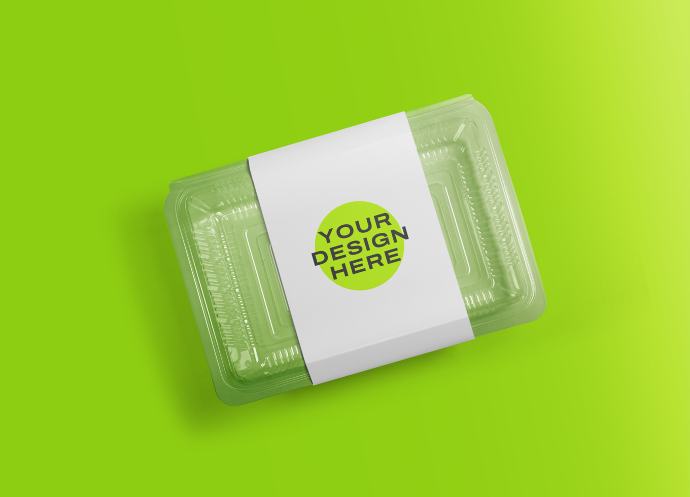 Plastic food delivery box mockup psd