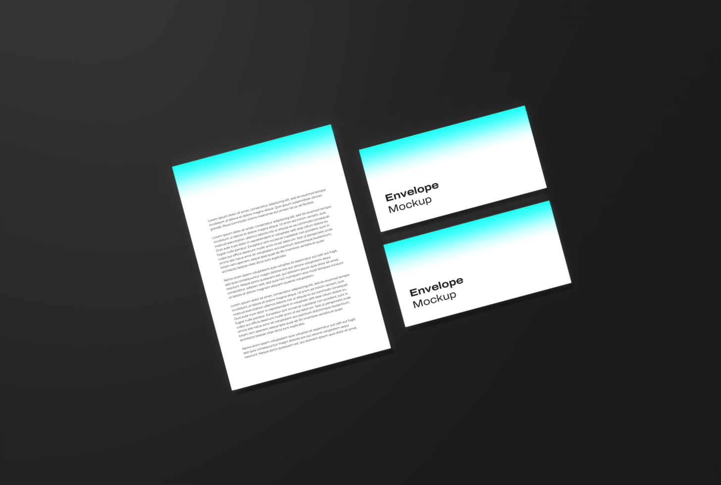 Letterhead and envelope mockup psd