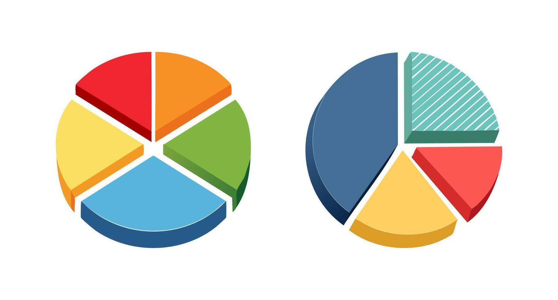 Different pie chart designs vector
