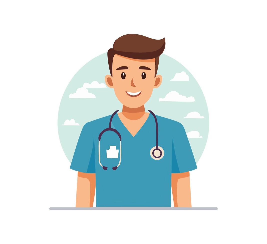 A character in scrubs vector