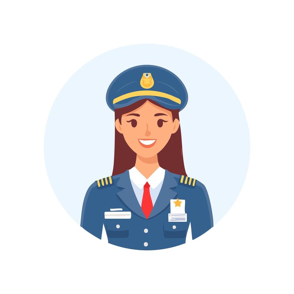 A character in uniform with a badge vector