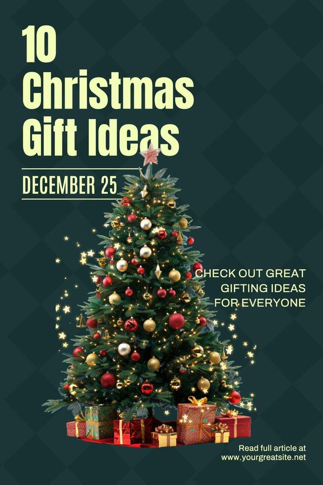 christmas pinterest graphic for social media template