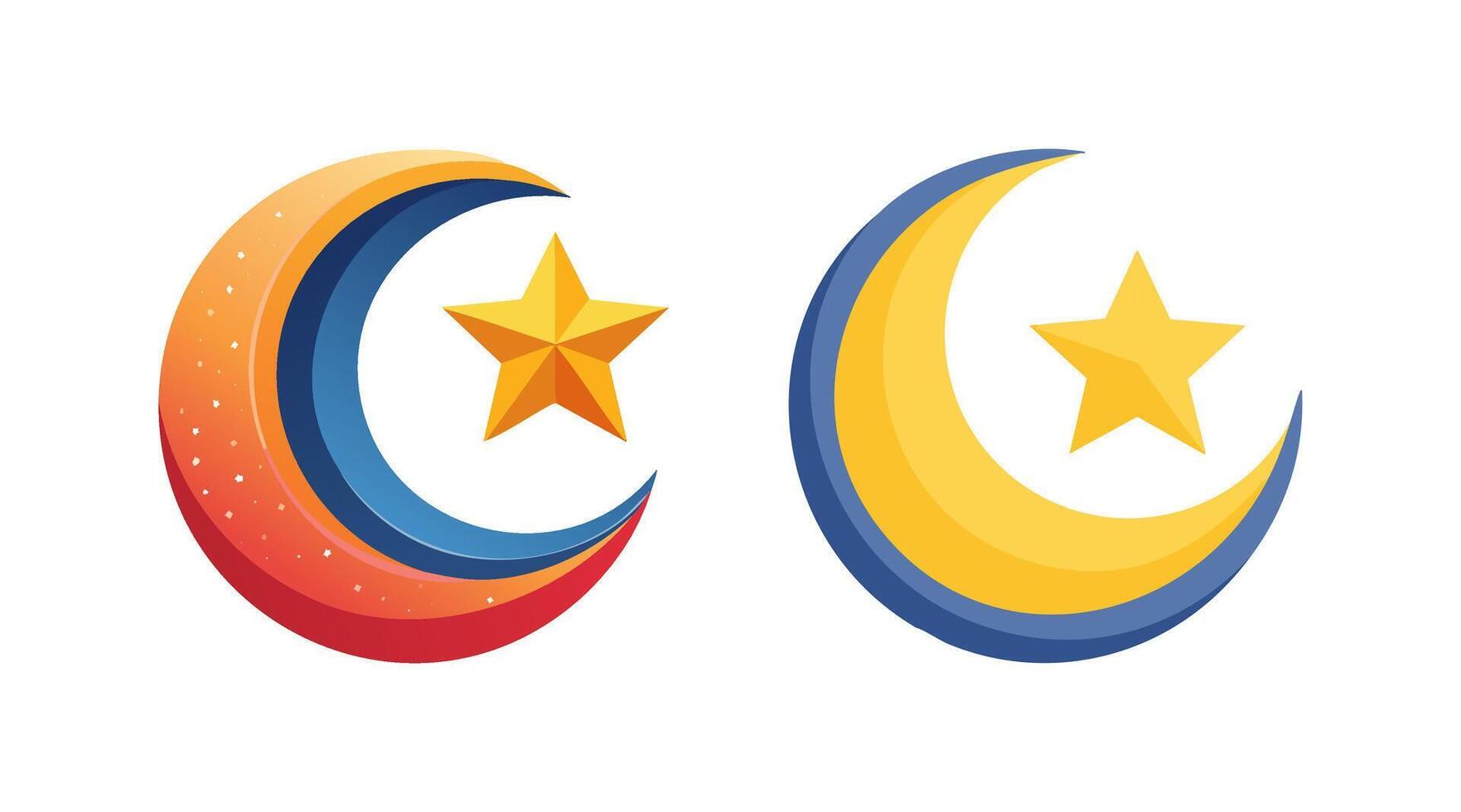 Crescent Moon and Star vector