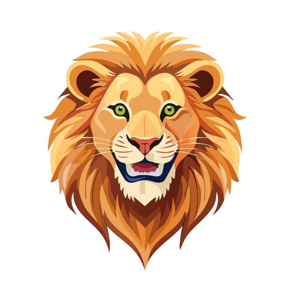 illustration Grinning Lion vector