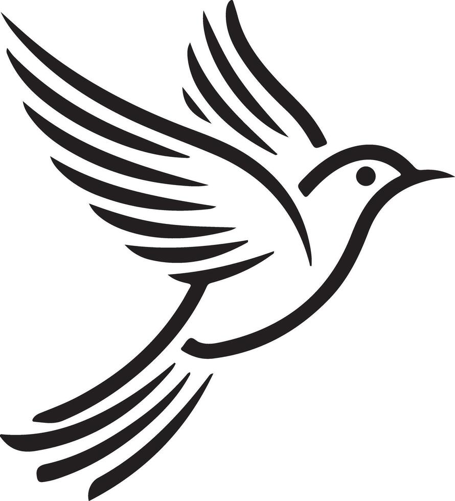 A minimalist logo of a bird in flight vector