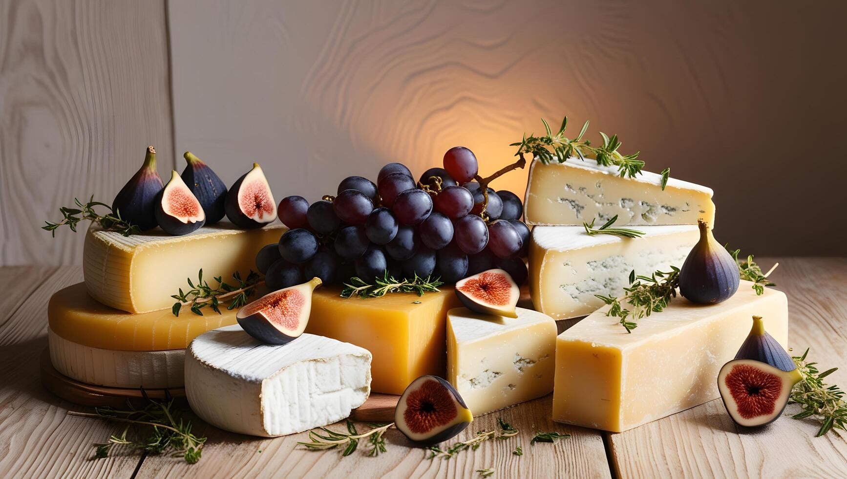 Variety of cheese blocks stacked on a plate. Cheese background with many pieces of yellow swiss cheese in a closeup. photo