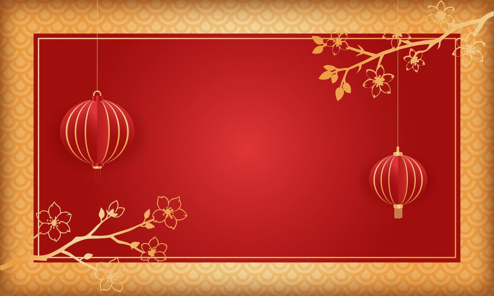 chinese new year blank template for lettering, asian new year vector