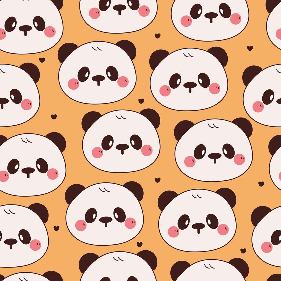 seamless pattern cartoon panda. cute animal wallpaper for fabric print, gift wrap paper vector
