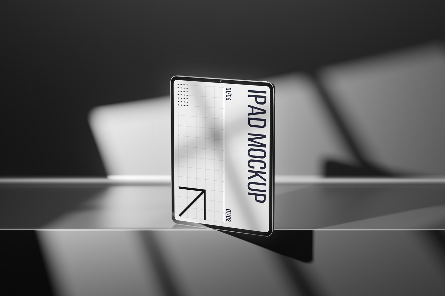 stand Tablet Device Mockup on gray background psd