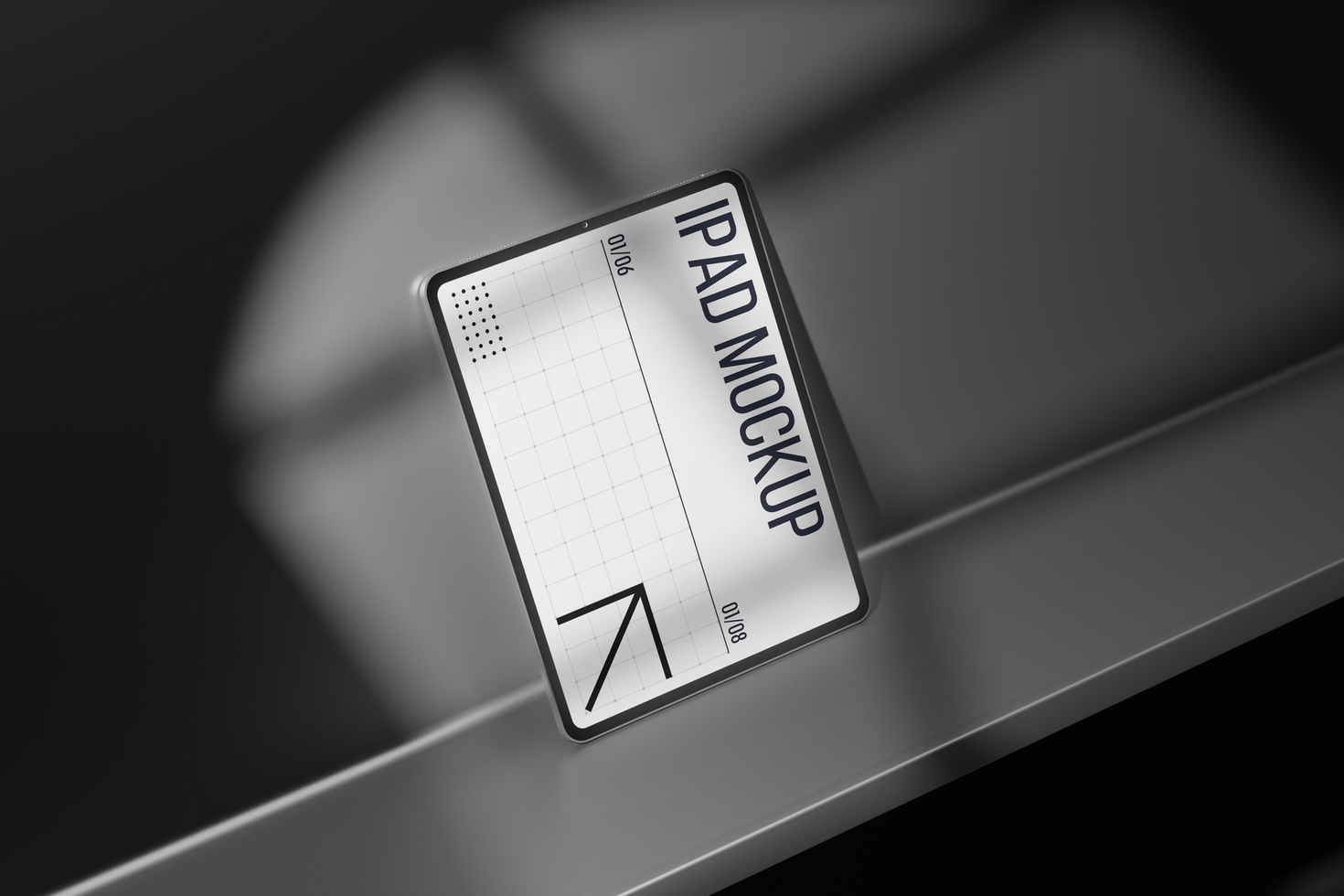 leaning Tablet Device on wall Mockup psd