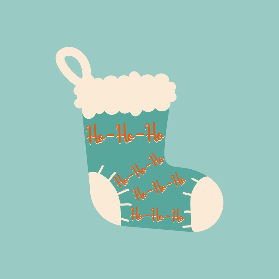 Winter Christmas sock. Element of winter with cute holiday design vector