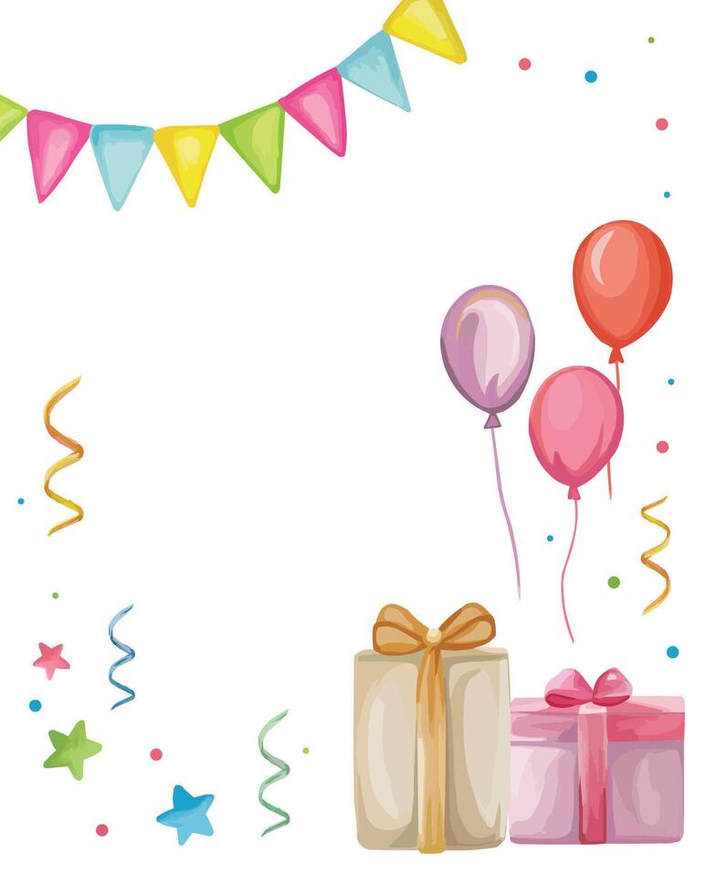 Bhirday card invitation with party colorful elements vector