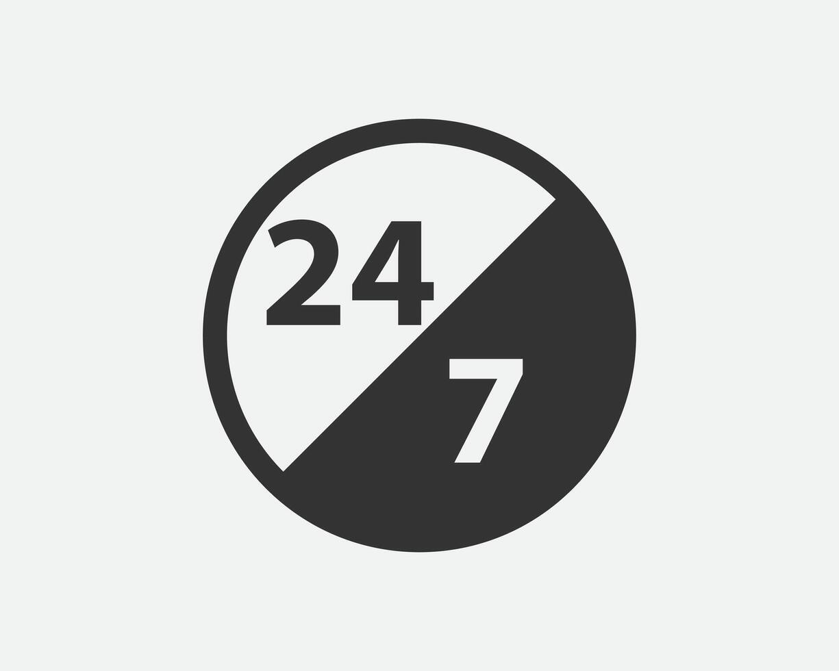 24 Hours a day service icon symbol vector