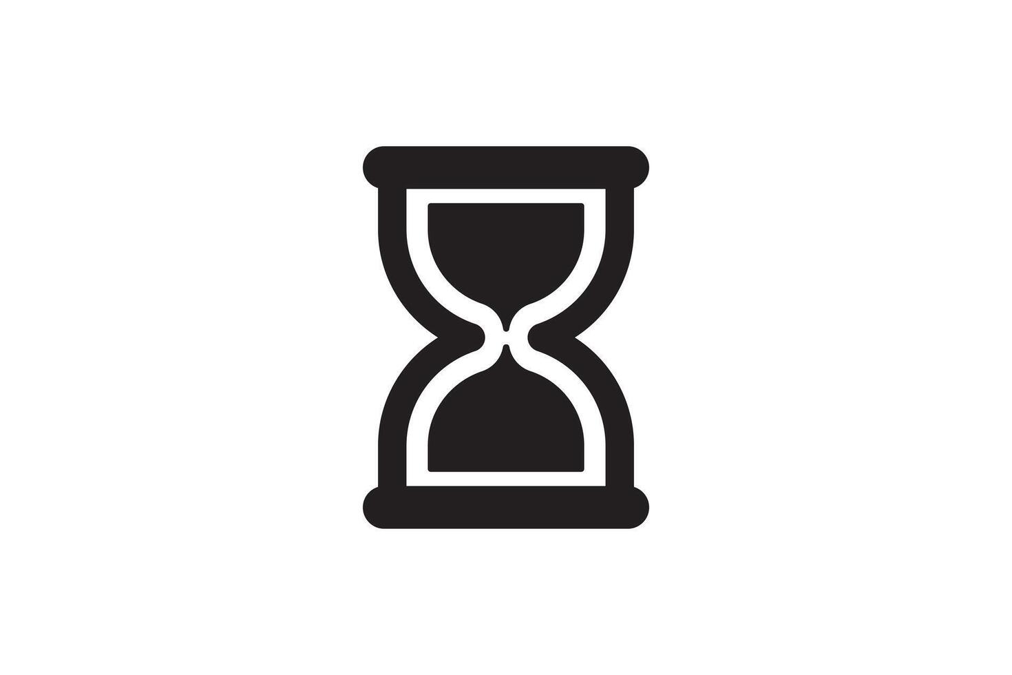 Wait icon sand glass watch. Time clock simple web design. Minute and hour indication symbol. vector