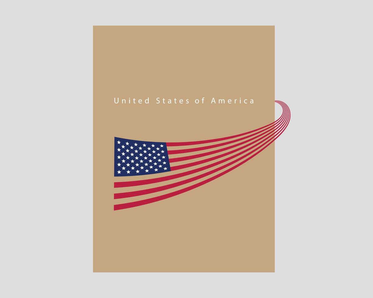 USA flag . Modern style United States of America symbol. American banner design element vector