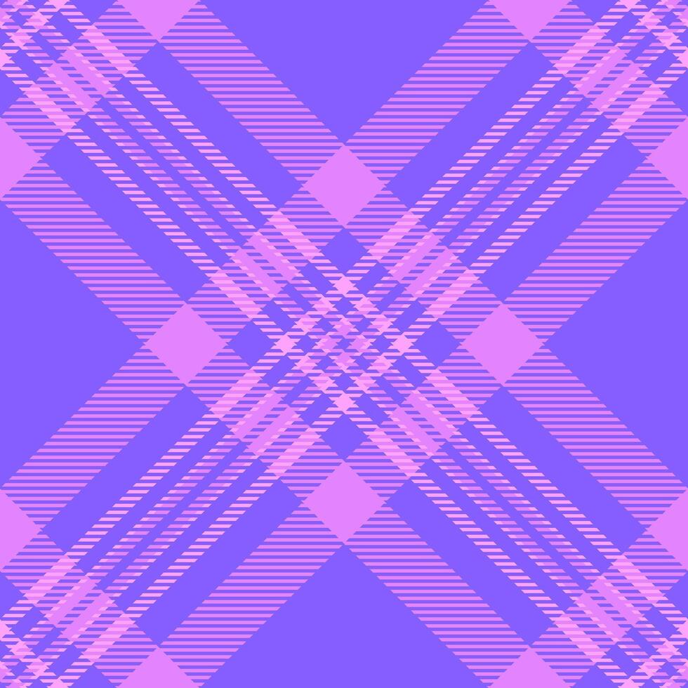Pure check plaid seamless, softness texture textile background. National tartan pattern fabric in indigo and purple colors. vector