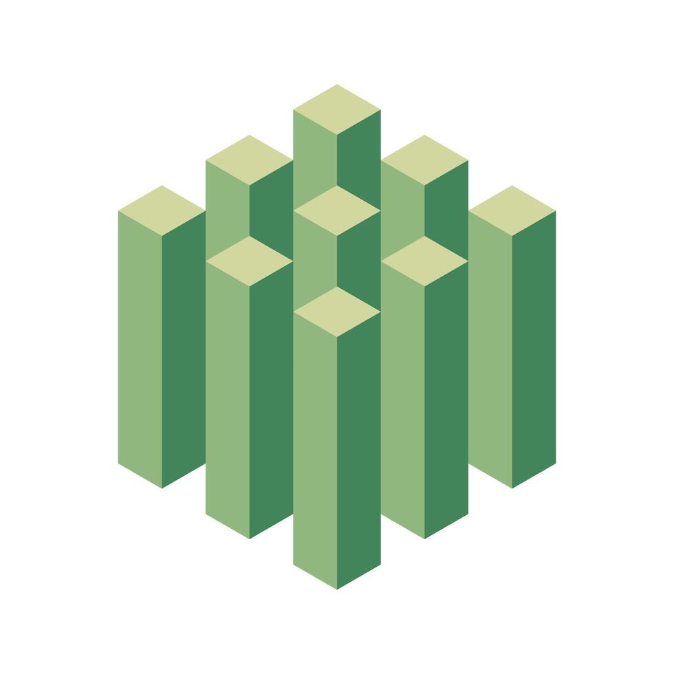 Cube logo, geometric design. Box logotype company, trendy techno emblem in isometric 3D style. vector