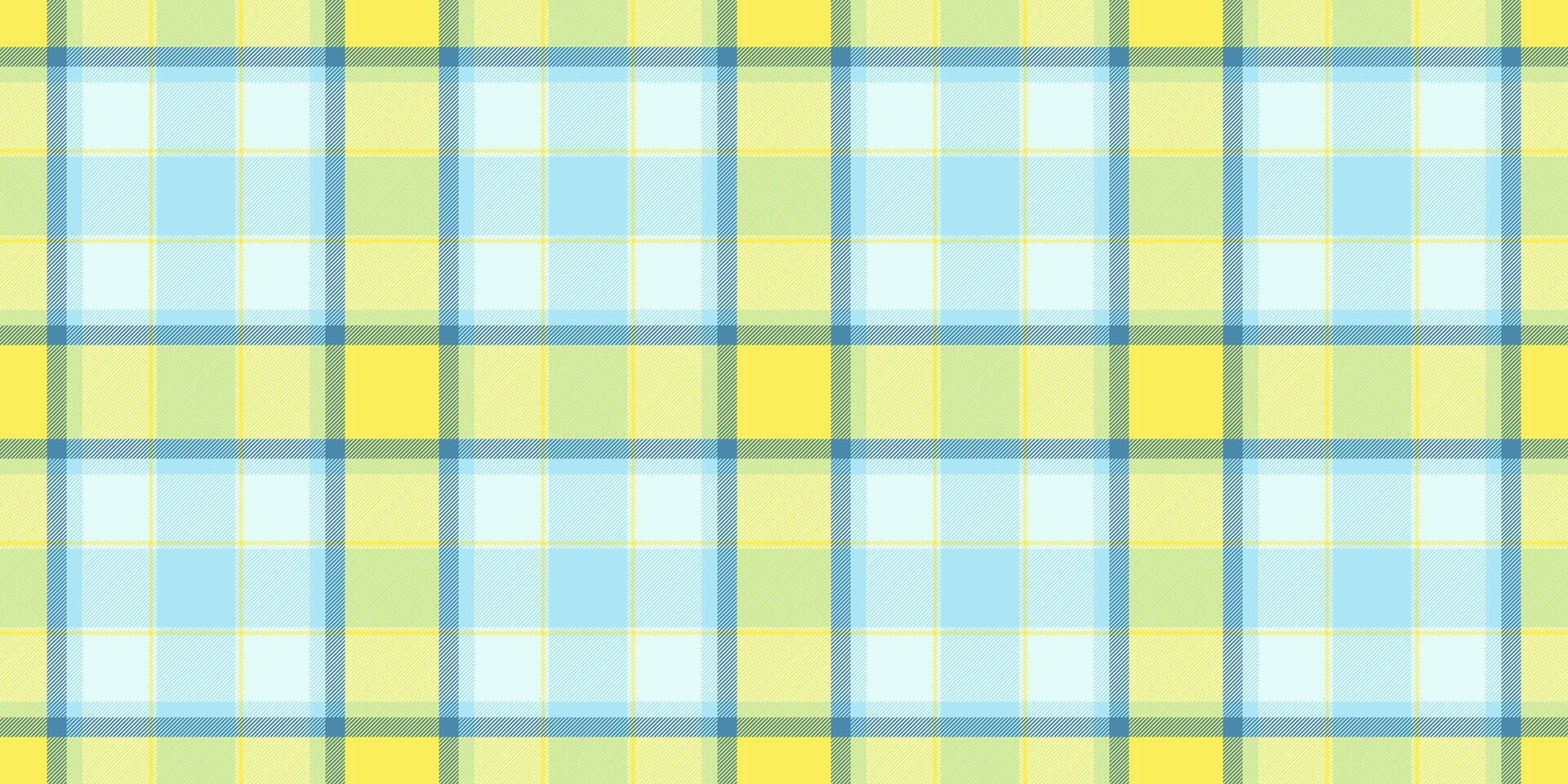 Stripped fabric check textile, nostalgic background seamless pattern. Part plaid tartan texture in cyan and light colors. vector