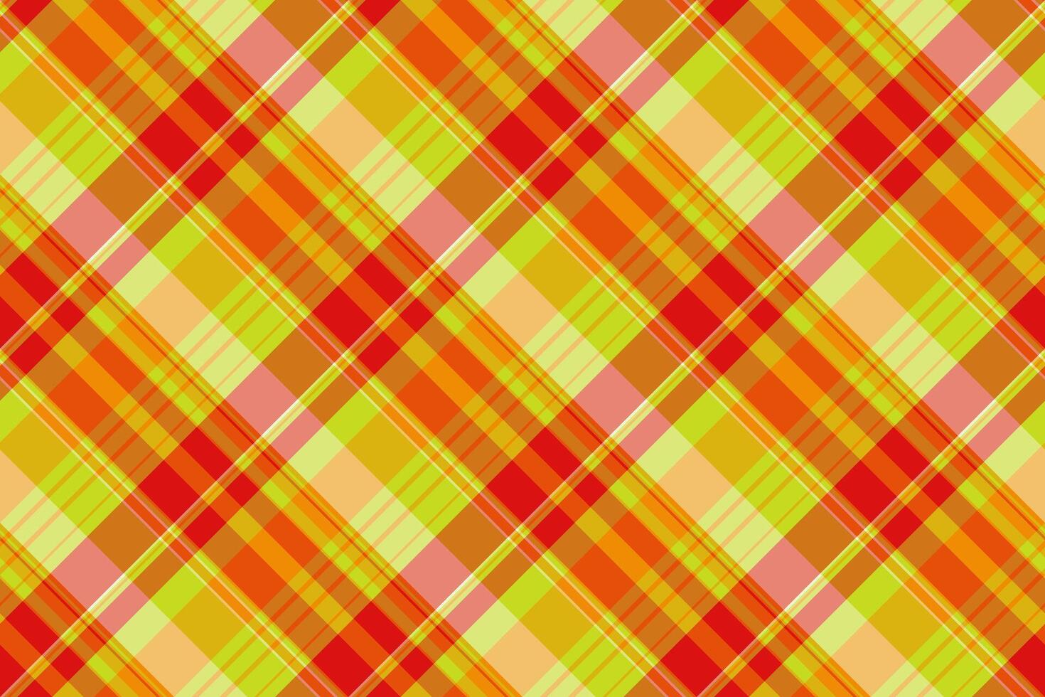 Gift card check tartan fabric, infinity plaid pattern background. Sixties texture textile seamless in orange and yellow colors. vector