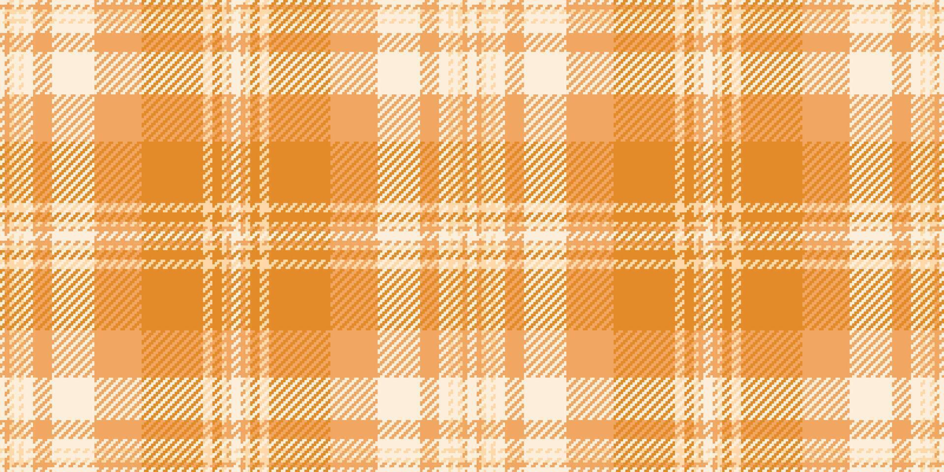 Packing textile seamless pattern, baby plaid tartan background. Tough check texture fabric in orange and sandy brown colors. vector
