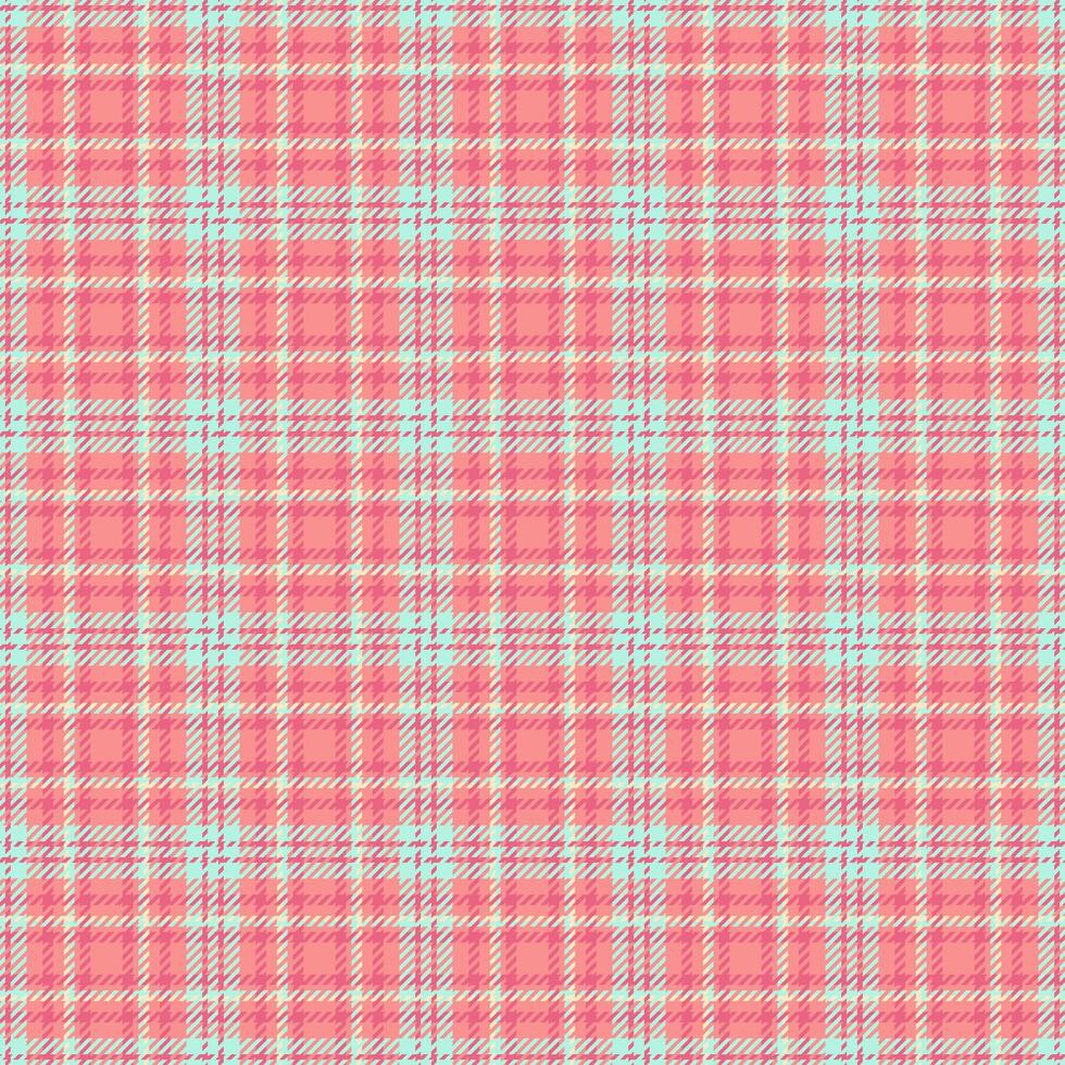 October plaid fabric tartan, straight seamless textile pattern. Sexual check background texture in red and light colors. vector