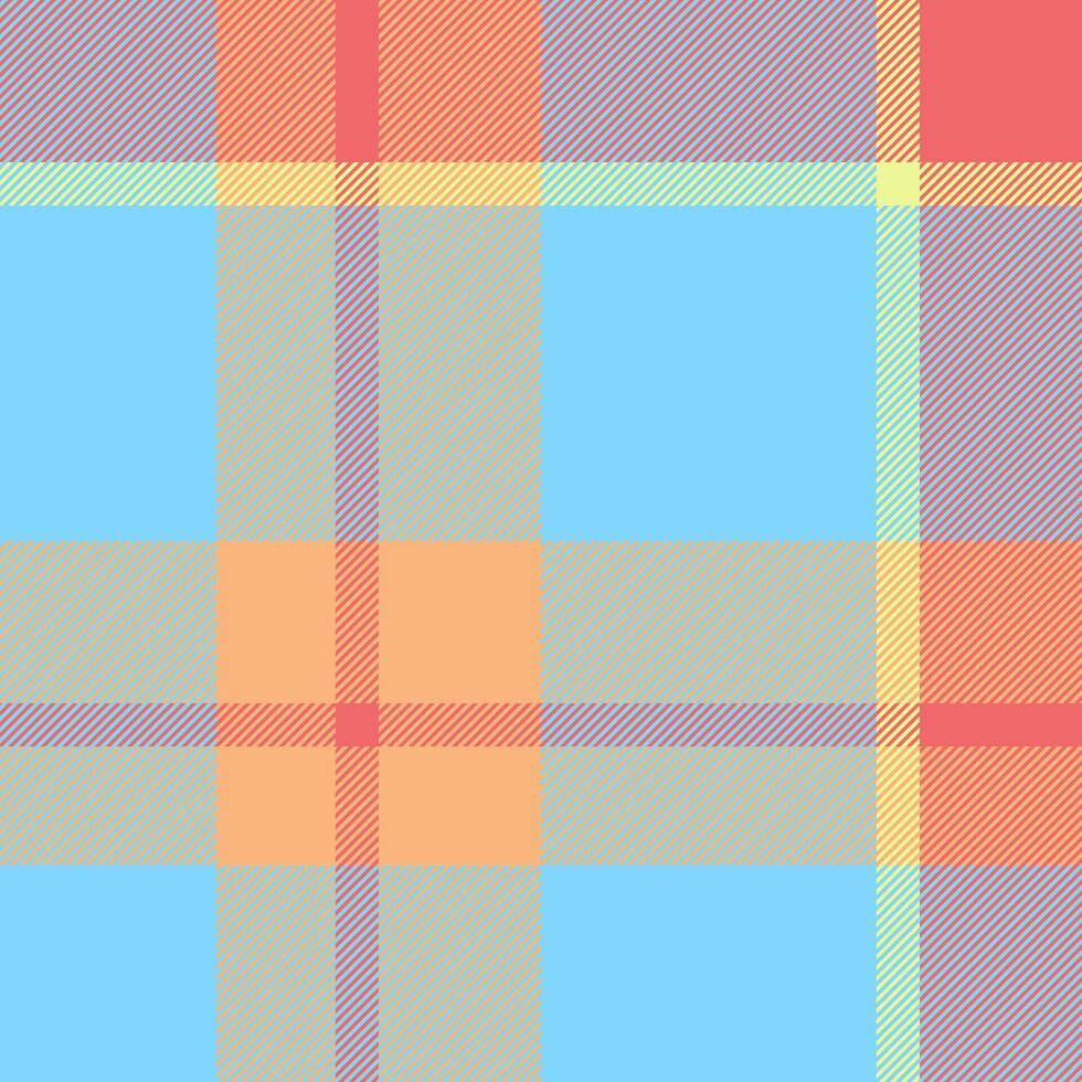 Brazil texture pattern, picture seamless tartan plaid. Stroke check fabric background textile in cyan and orange colors. vector