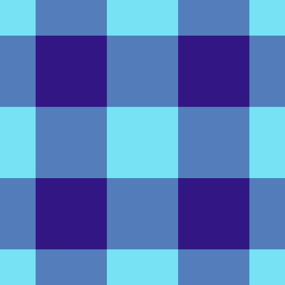 Pajamas textile seamless, asymmetric pattern tartan fabric. Difficult texture check plaid background in blue and cyan colors. vector