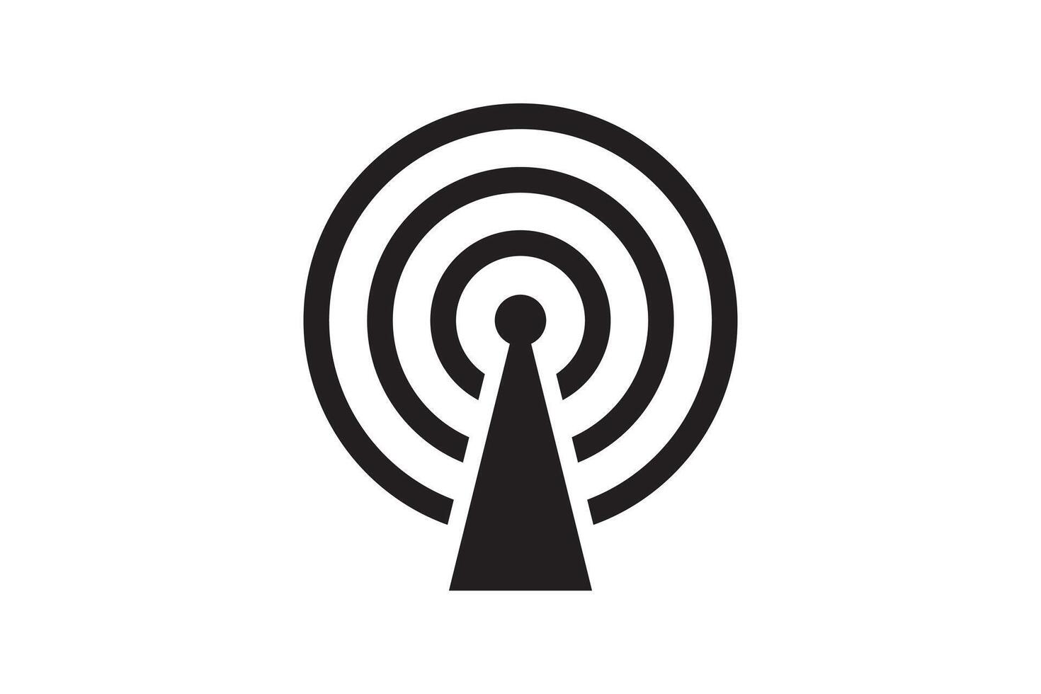 Radio tower antenna icon. Wireless station signal symbol. vector