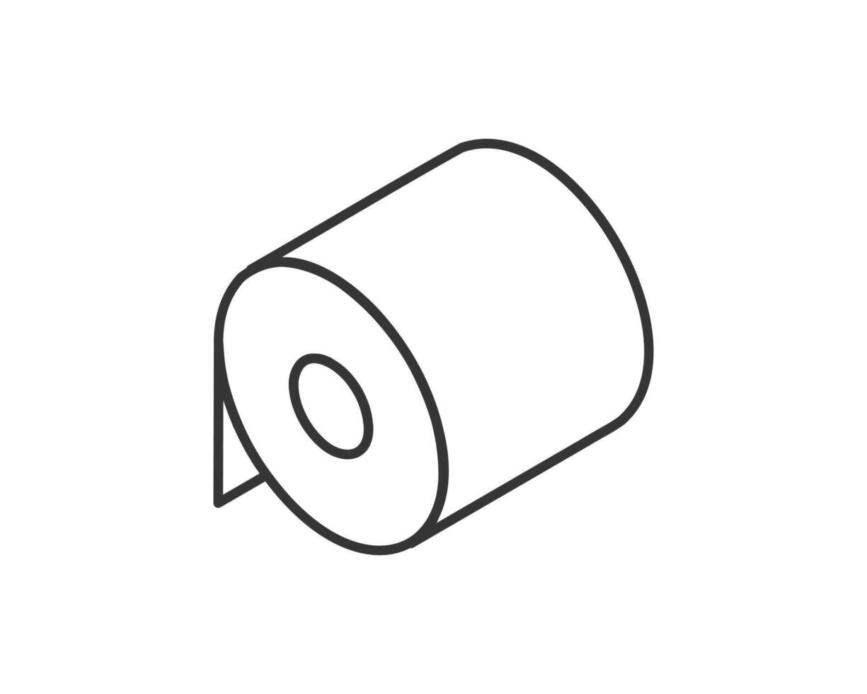 Toilet paper roll or tube icon design, template for wc. Bathroom hygiene icons, kitchen cleaning towel. Blank soft scroll product. vector