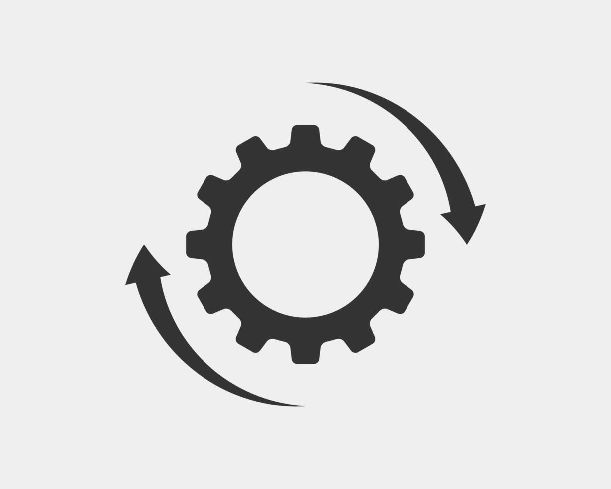 Metal gears and cogs . Gear icon flat design. Mechanism wheels logo. Cogwheel concept template. vector