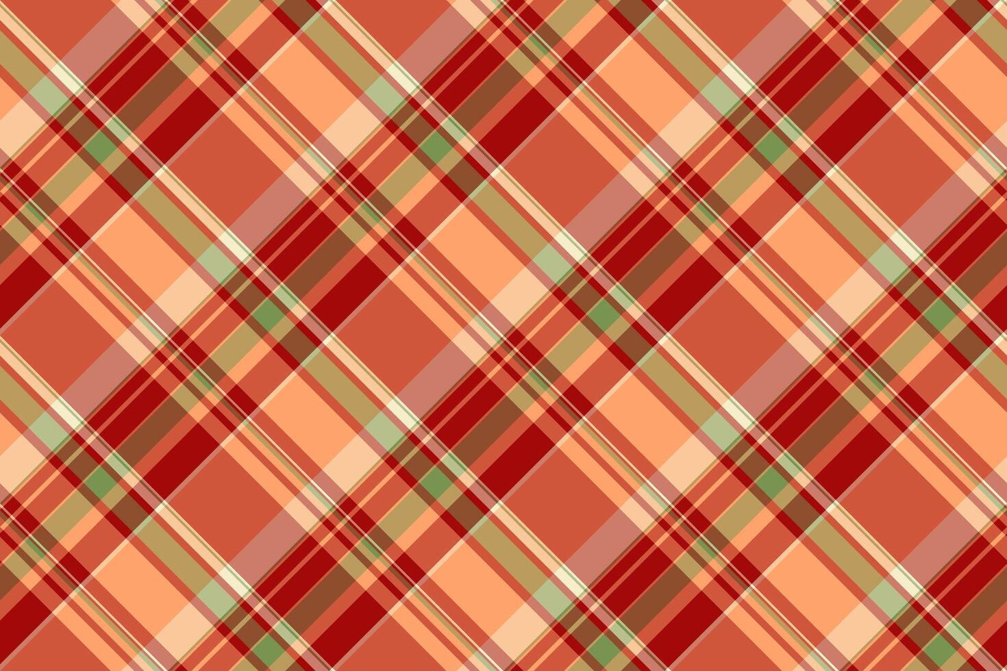 Womens fashion texture seamless , free background textile pattern. Repeat plaid tartan fabric check in red and orange colors. vector
