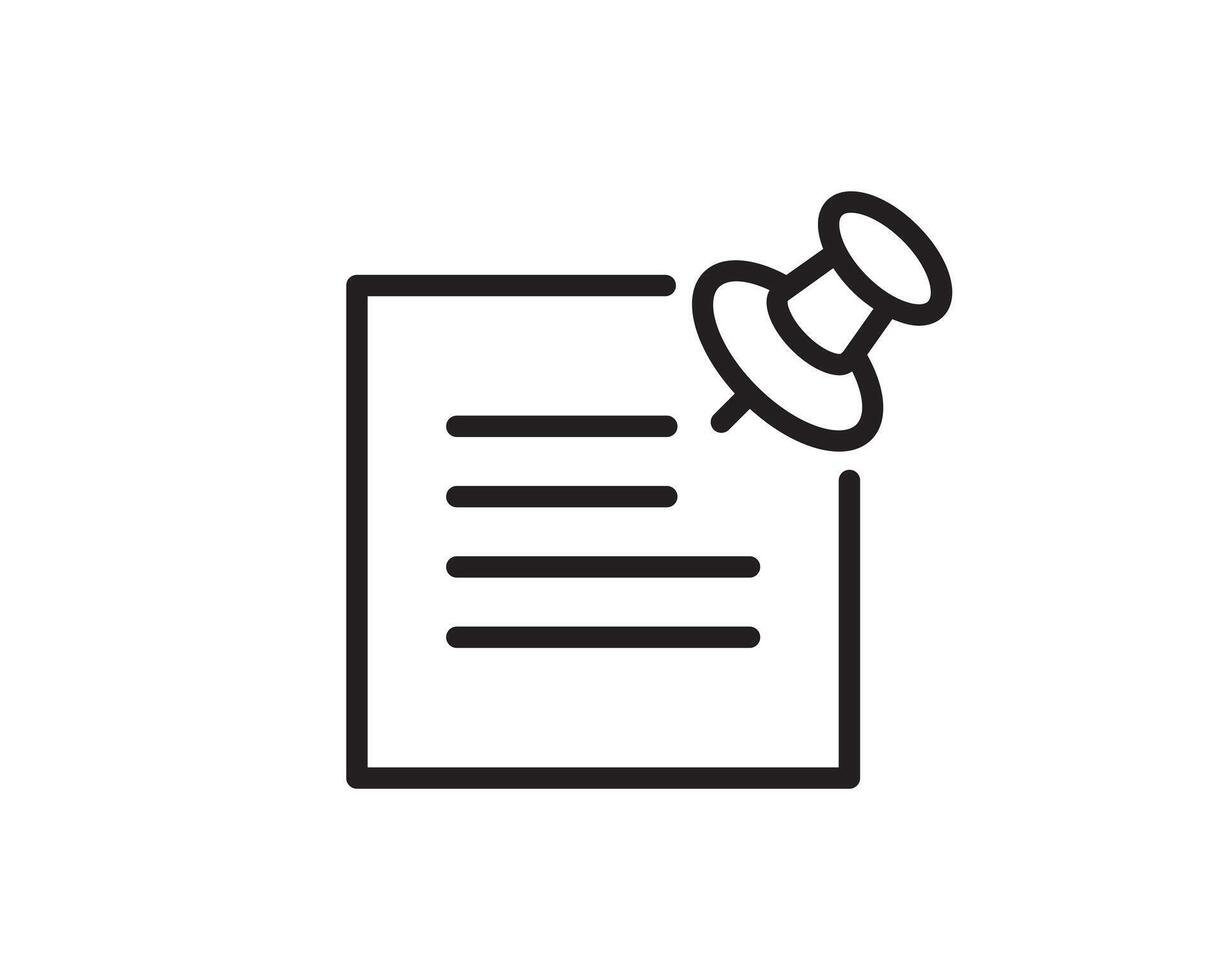 Note icon sign. Paper message or document page. vector