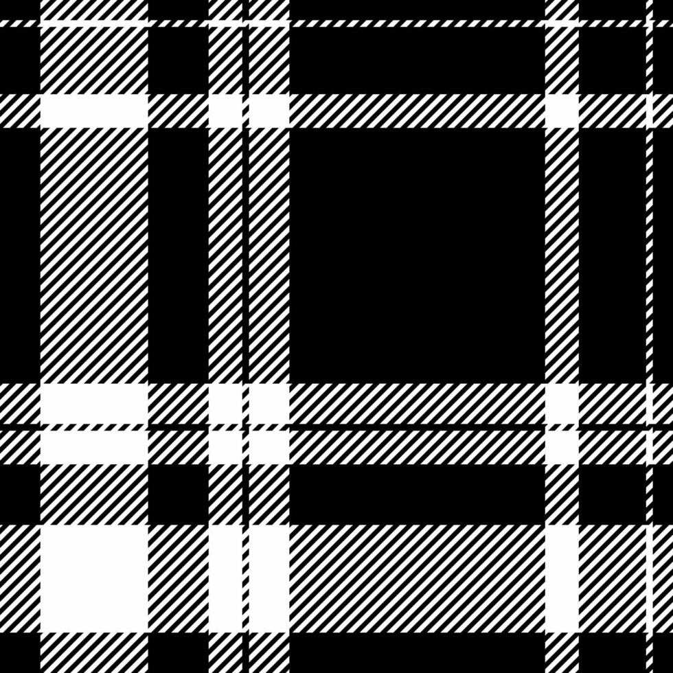 Pure texture seamless, self tartan background plaid. Contemporary fabric textile pattern check in black and white colors. vector