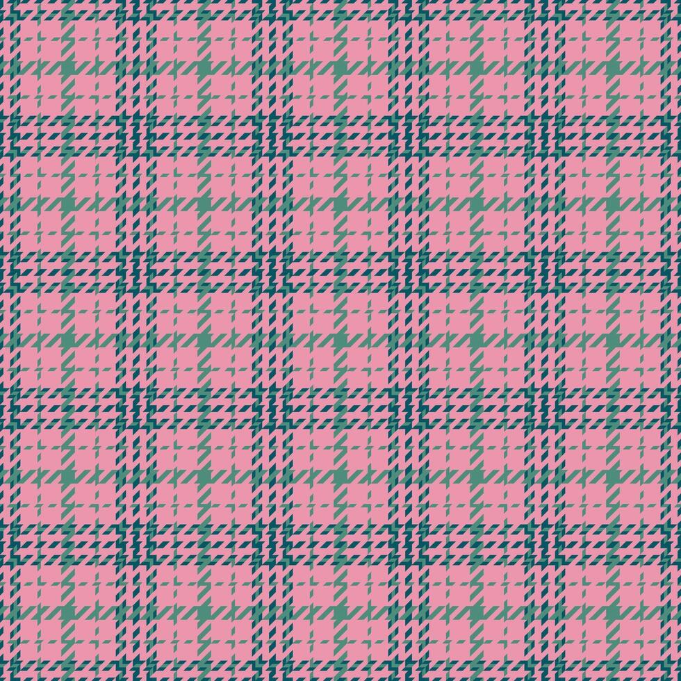 Quilt texture pattern fabric, knit textile plaid. Elementary check seamless tartan background in red and teal colors. vector