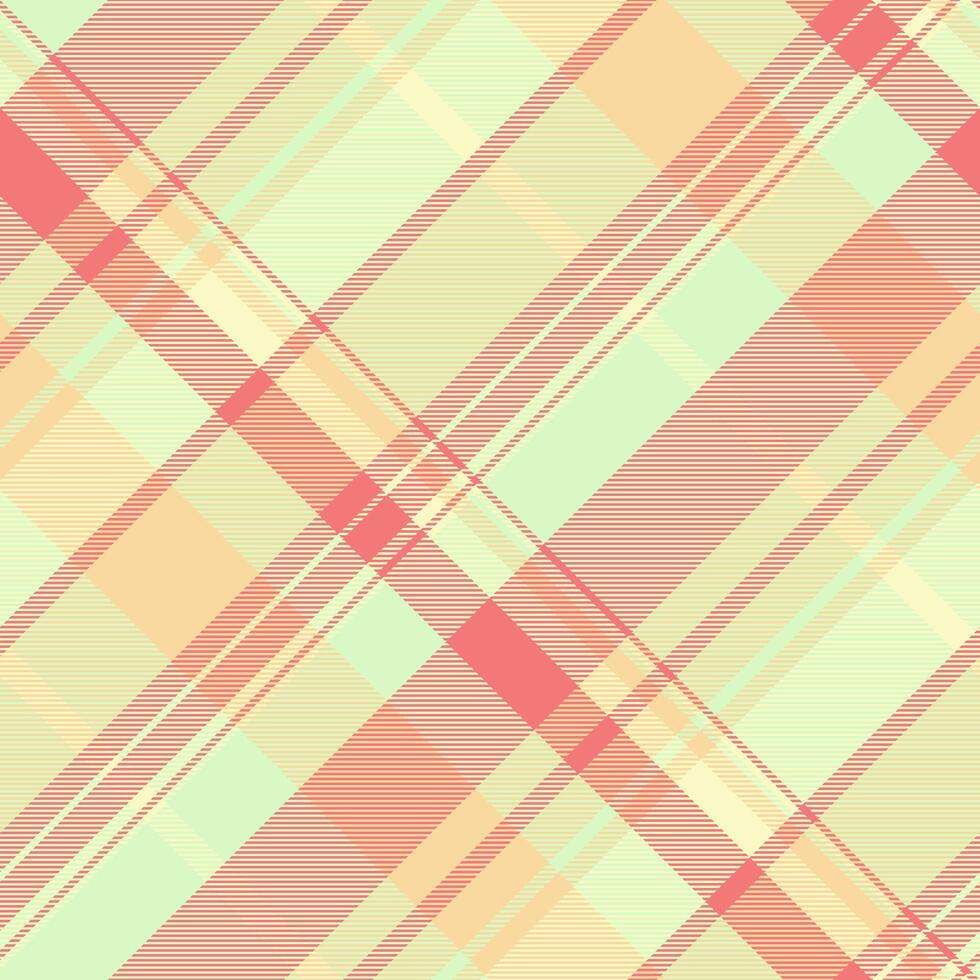 Korean tartan check, pop seamless plaid background. Skill texture fabric pattern textile in light and amber colors. vector