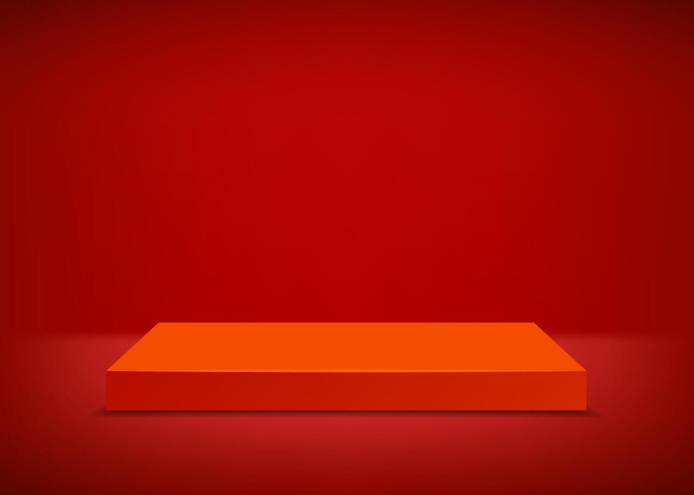 Empty stage. Red background. Podium for presentation. illustration. vector