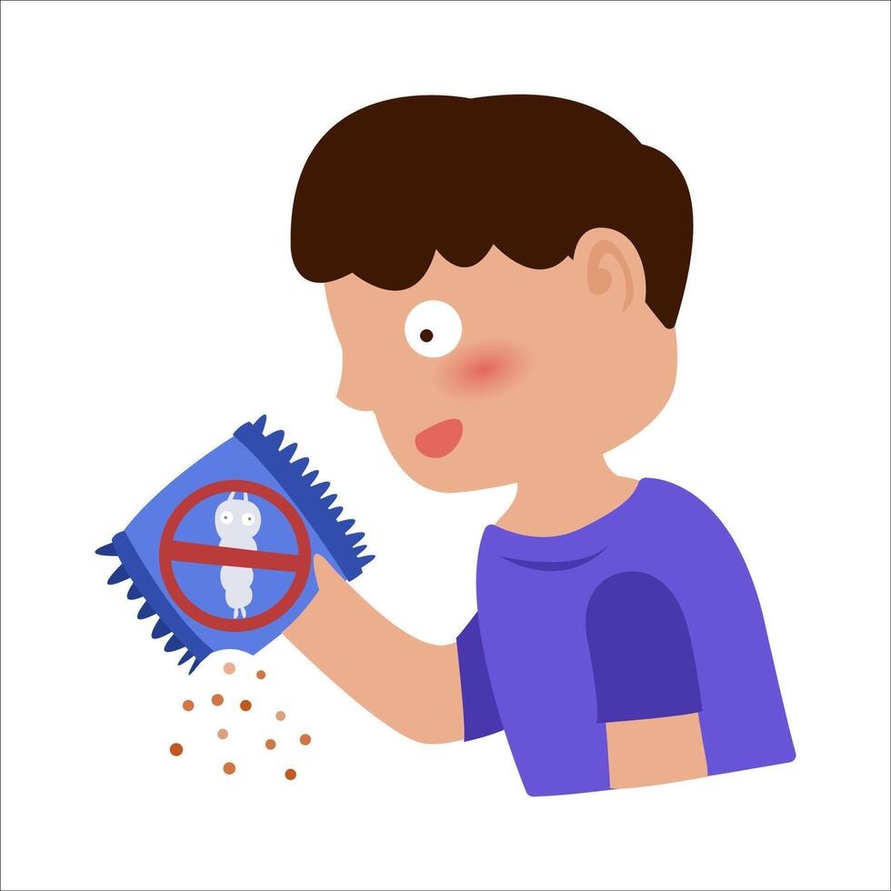 mosquito carrier of dengue fever disease. mosquito bite with allergy rash vector