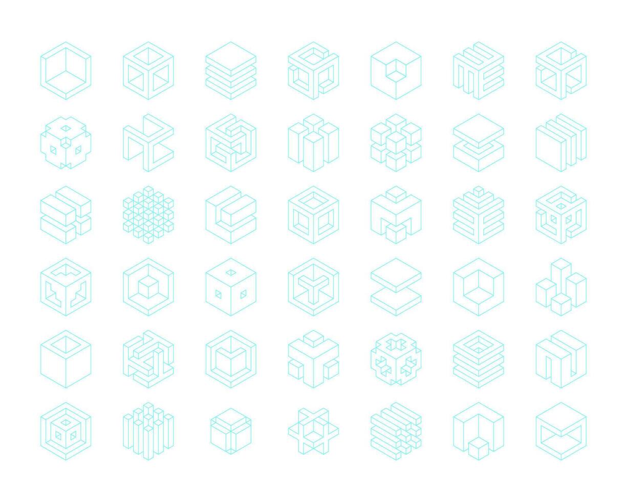 Logo cubes template include guides in eps file. cube vector