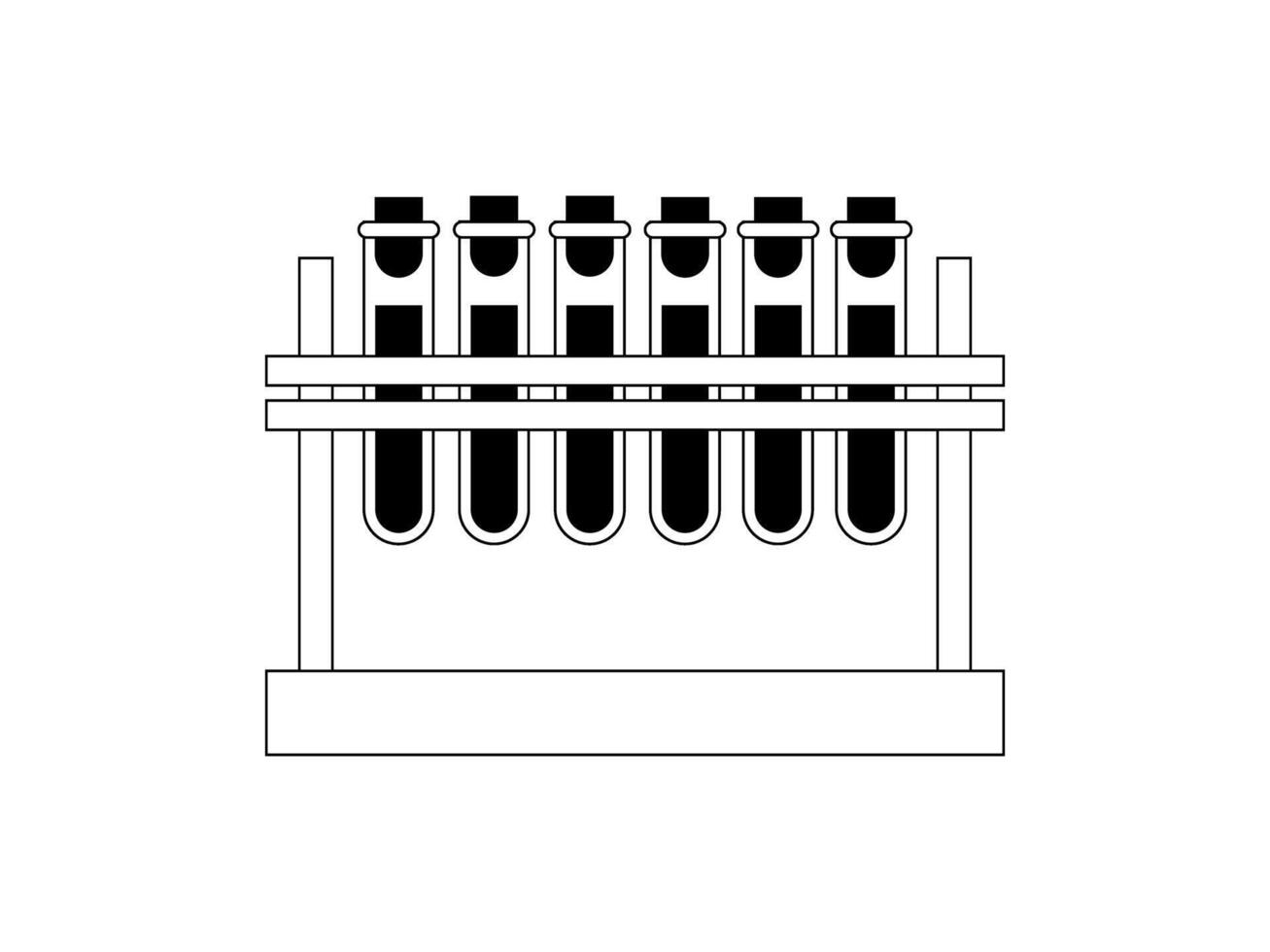 Black and white test tubes with biomaterial blood vector