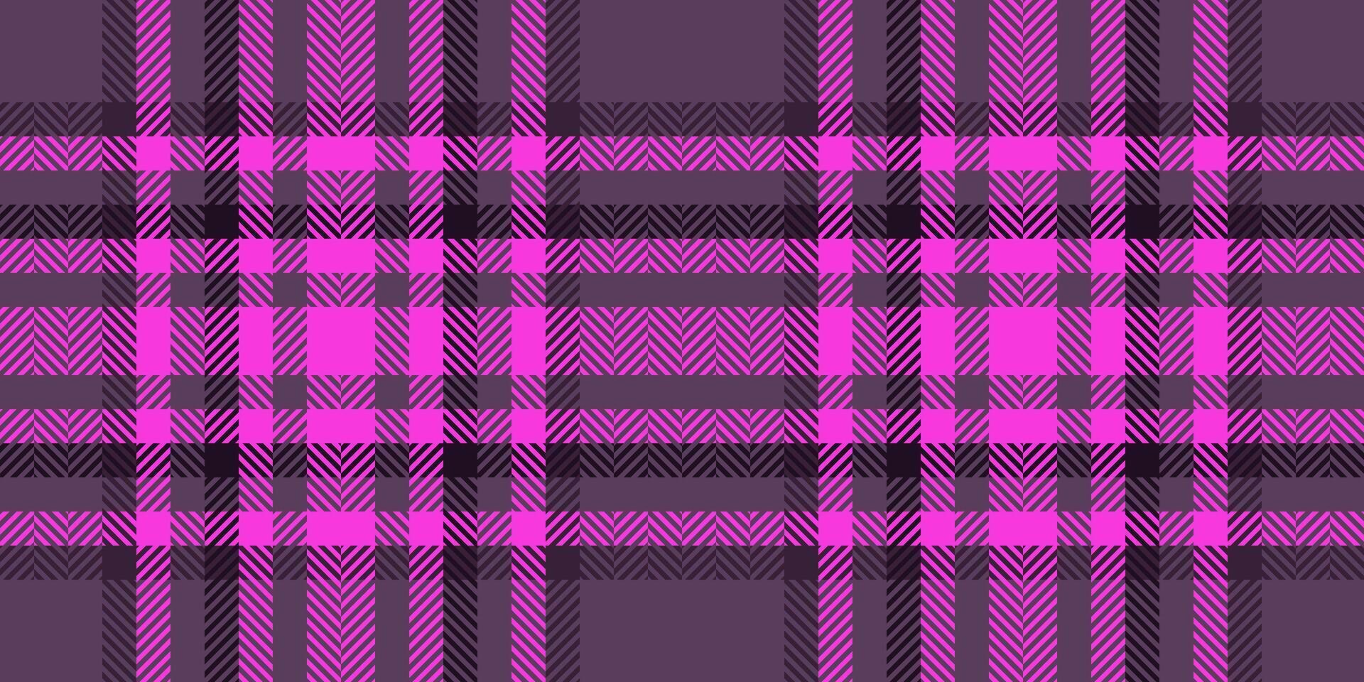Dreamy pattern check fabric, mid seamless textile background. Tape texture plaid tartan in purple and magenta colors. vector