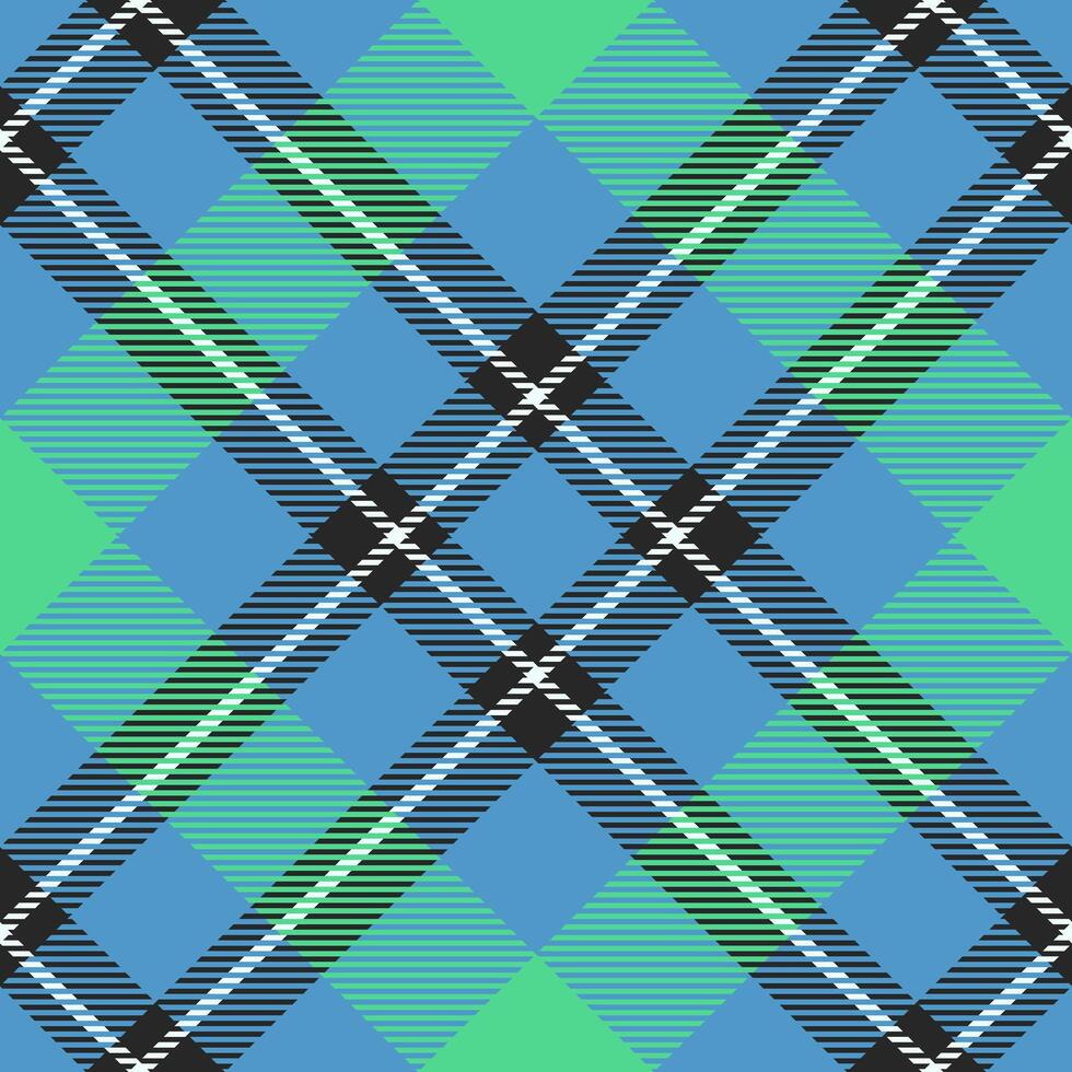Individuality check fabric , shabby pattern plaid background. Irish textile tartan seamless texture in cyan and grey colors. vector