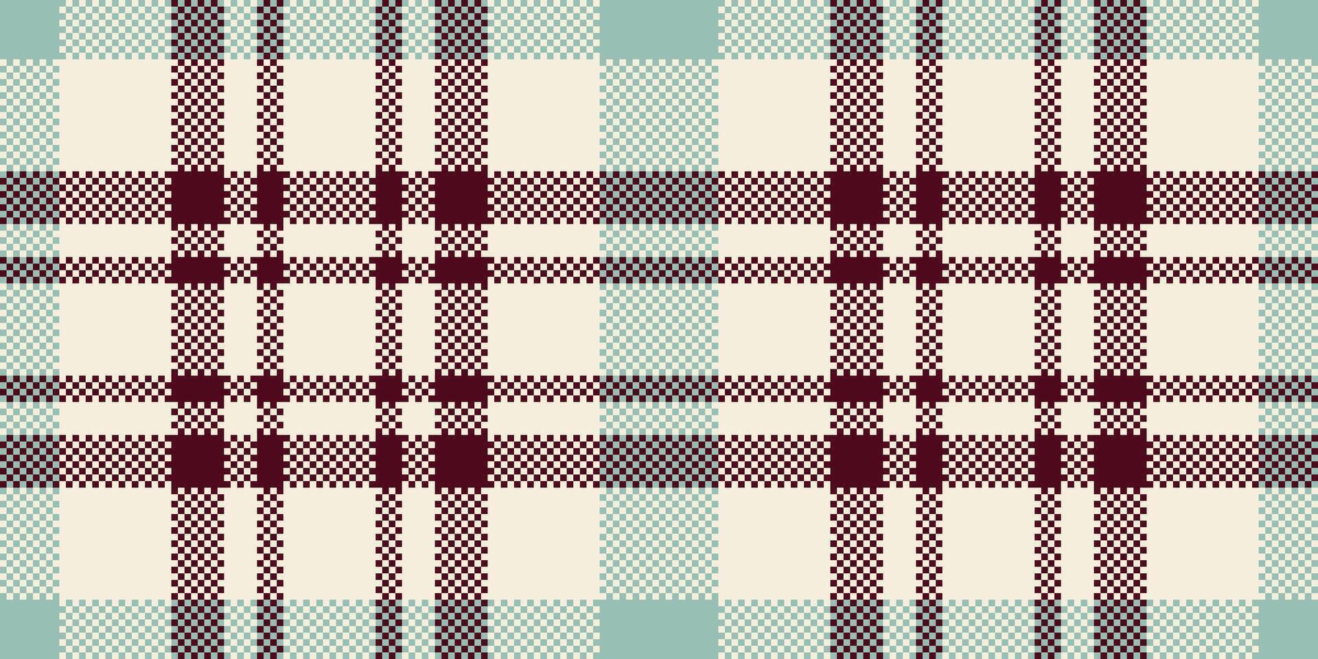 Tidy check background fabric, purchase tartan texture pattern. Nostalgic textile plaid seamless in antique white and red colors. vector