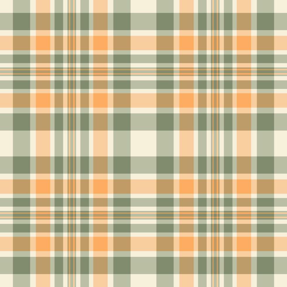 Cut out seamless background, grunge tartan check plaid. Self pattern textile texture fabric in pastel and orange colors. vector